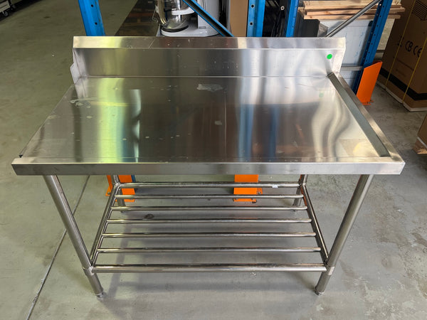 MODULAR SYSTEMS WBBD7-1200L/A 1200mm Stainless Steel Dishwasher Bench Left Outlet “Warehouse Clearance”
