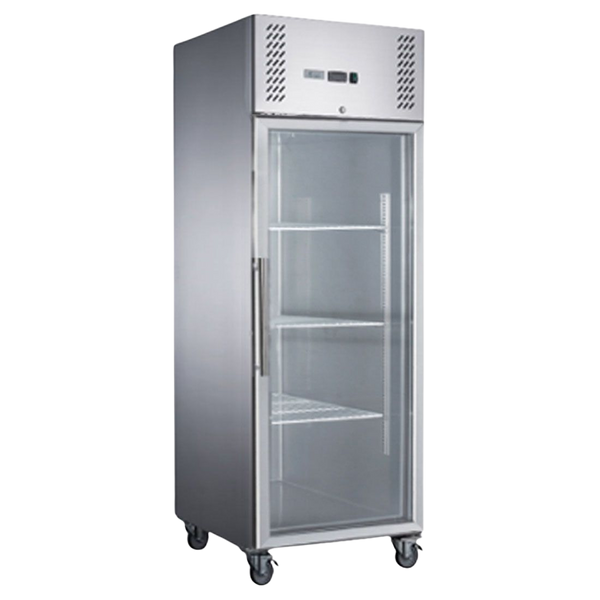 F.E.D XURF600G1V S/S Full Glass Door Upright Freezer