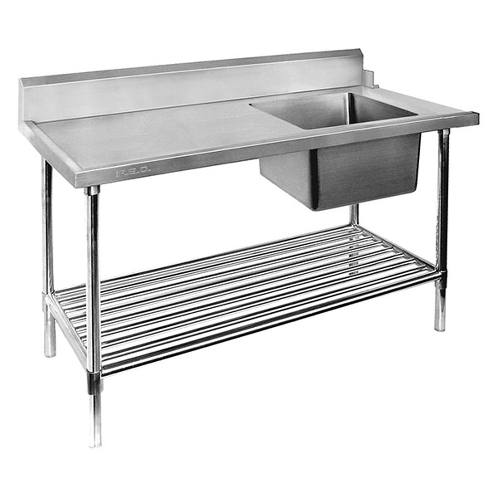 MODULAR SYSTEMS SSBD7-1200R/A Right Inlet Single Sink Dishwasher Bench