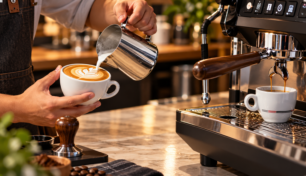  Nuova Simonelli Appia Viva espresso machine with Viva Grinder using C-Automation technology