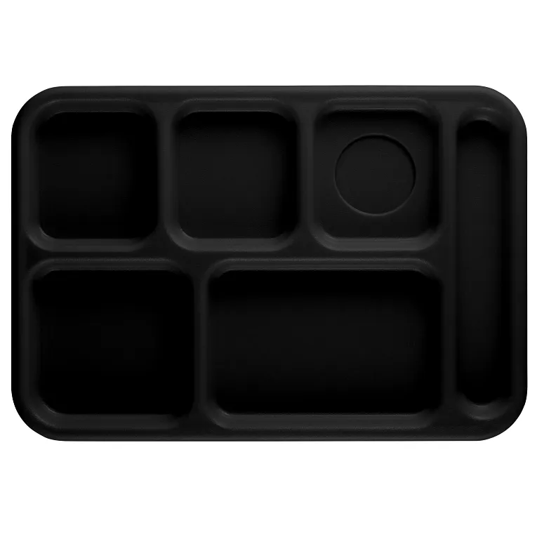 Cambro 10146CW110 I Camwear School Compartment Trays I 25.4 x 36.5 cm I Black I Case of 12