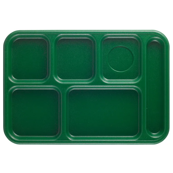 Cambro 10146CW119 I Camwear School Compartment Trays I 25.4 x 36.5 cm I Sherwood Green I Case of 12