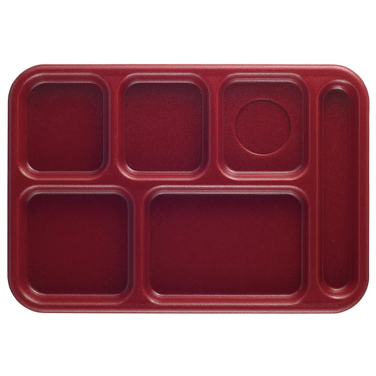 Cambro 10146CW416 I Camwear School Compartment Trays I 25.4 x 36.5 cm I Cranberry I Case of 12