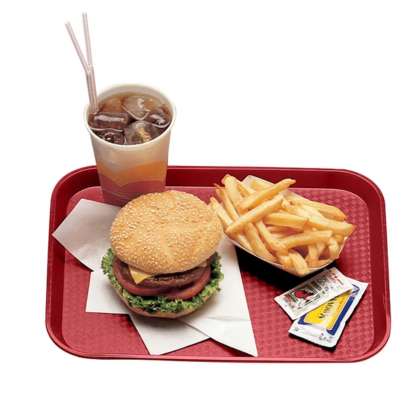 Cambro 1014FF416 I Fast Food Rectangular Tray I 26.5 x 34.5 cm I Cranberry I Case of 24