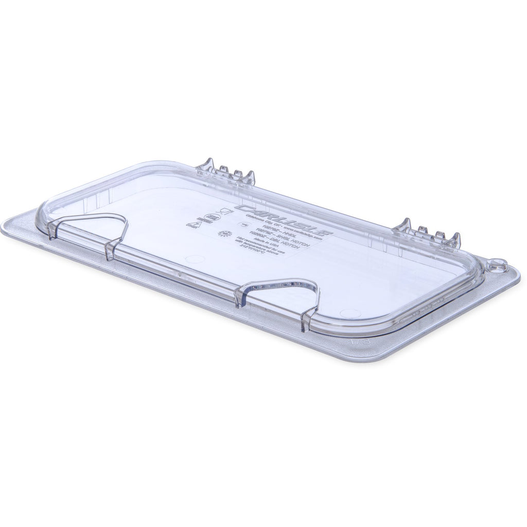 Carlisle 10279Z07 | StorPlus™ EZ Access Hinged Notched Universal Food Pan Lid 1/3 Size | Clear | Case of 6