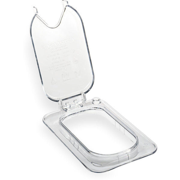 Carlisle 10339Z07 | StorPlus™ EZ Access Hinged Notched Universal Food Pan Lid 1/9 Size | Clear | Case of 6