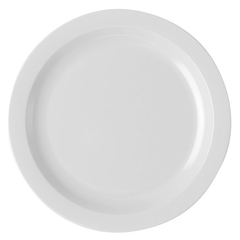 Cambro 10CWNR148 I Camwear Dinnerware Plates I Narrow Rim I 254 mm I White I Case of 48