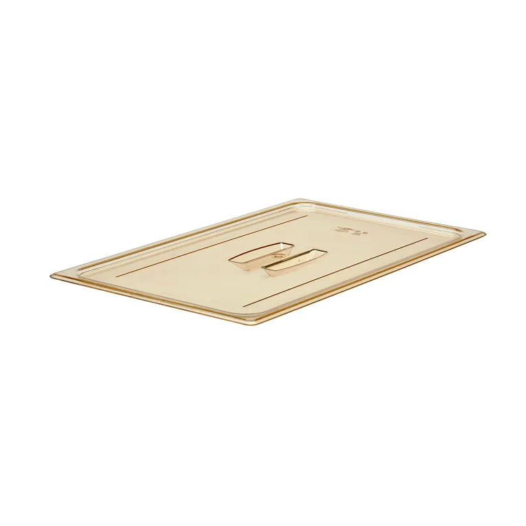 Cambro 10HPCH150 I GN 1/1 High Heat H-Pan Lids I Cover w/ Handle I Amber I Case of 6