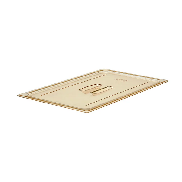 Cambro 10HPCH150 I GN 1/1 High Heat H-Pan Lids I Cover w/ Handle I Amber I Case of 6