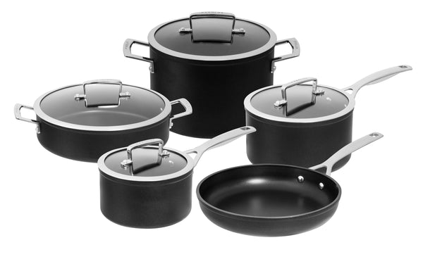 5 Piece Cookware Set - Saucepan 16cm/1.8 Litre, Saucepan 20cm/3.4 Litre, Stockpot 22cm/5.6 Litre, Chef Pan 28cm/4 Litre, Fry Pan 26cm