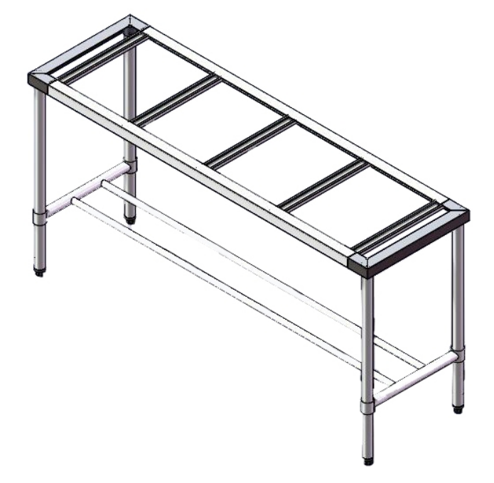 F.E.D 1200-5-WB-S I Economic 304 Grade I Stainless Steel Legs I with Double Centre Brace
