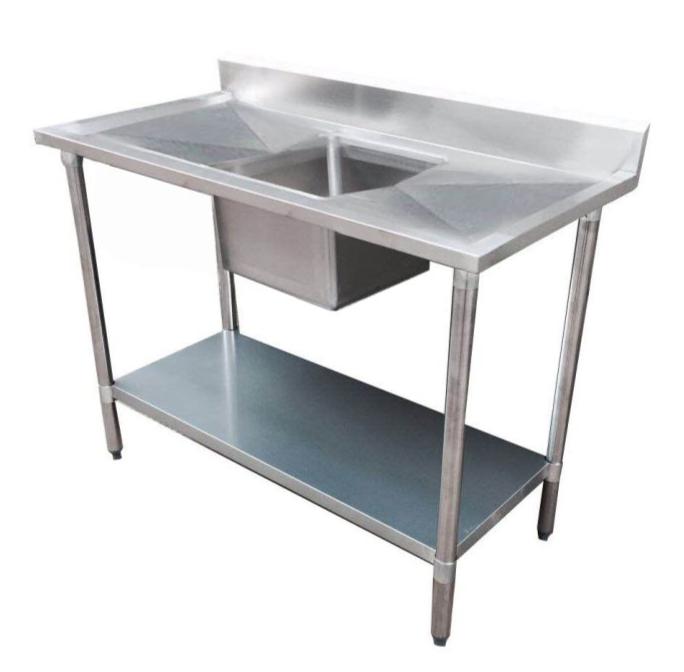 Stainless Steel Sink Bench, F.E.D, 1200-6-SSBC, Grade SS Centre Sink, Single Sink
