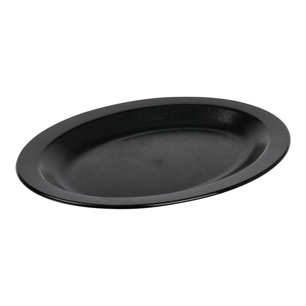 Cambro 120CWP110 I Camwear Dinnerware Plates I Oval I Narrow Rim I Black I Case of 24