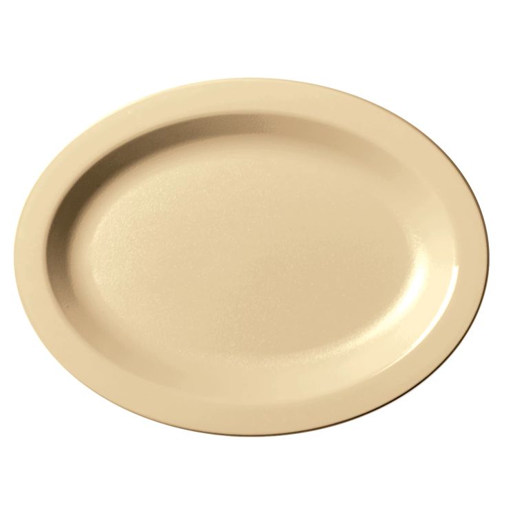 Cambro 120CWP133 I Camwear Dinnerware Plates I Oval I Narrow Rim I Beige I Case of 24