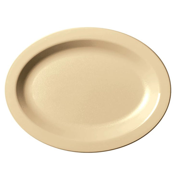 Cambro 120CWP133 I Camwear Dinnerware Plates I Oval I Narrow Rim I Beige I Case of 24