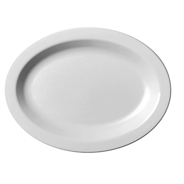 Cambro 120CWP148 I Camwear Dinnerware Plates I Oval I Narrow Rim I White I Case of 24