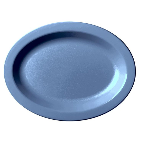Cambro 120CWP401 I Camwear Dinnerware Plates I Oval I Narrow Rim I Slate Blue I Case of 24