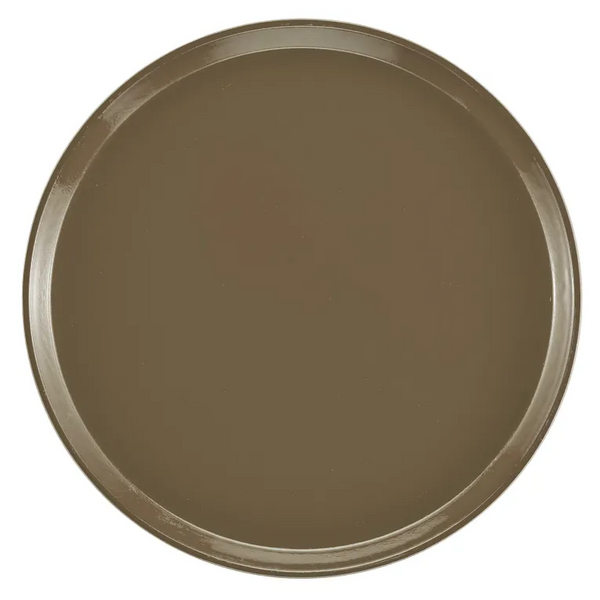 Cambro 1400513 I Camtray Round Tray I 14" (355 mm) I Bayleaf Brown I Case of 12