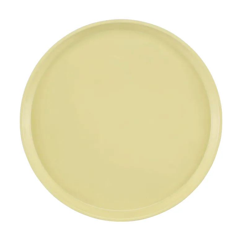Cambro 1400536 I Camtray Round Tray I 14" (355 mm) I Lemon Chiffon I Case of 12