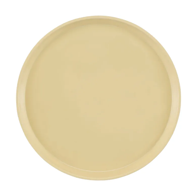 Cambro 1400537 Camtray Round Tray I 14" (355 mm) I Cameo Yellow I Case of 12