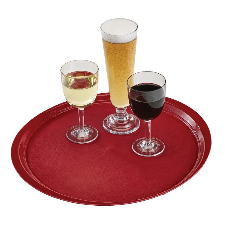 Cambro 1400ET207 I EpicTread Round Trays I 39 cm I Dark Burgundy Wine I Case of 12