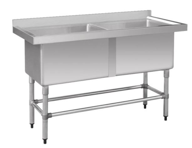 Stainless Steel Sink, F.E.D, 1410-6-DSB, Stainless Steel Sink, Undermount, Double Bowl, Pot Sink