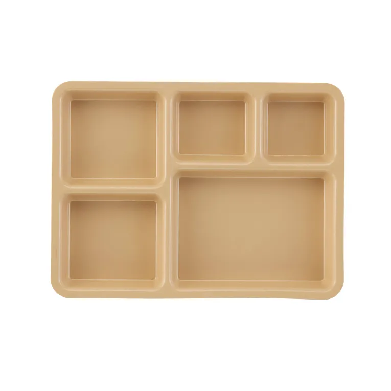 Cambro 1411CP161 I Co-Polymer Meal Delivery Trays I 5 Compartments I Tan I Case of 24