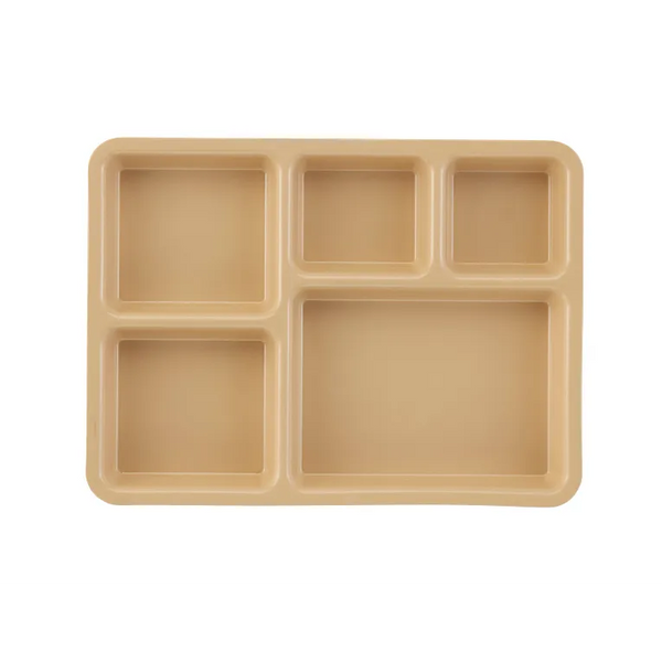 Cambro 1411CP161 I Co-Polymer Meal Delivery Trays I 5 Compartments I Tan I Case of 24