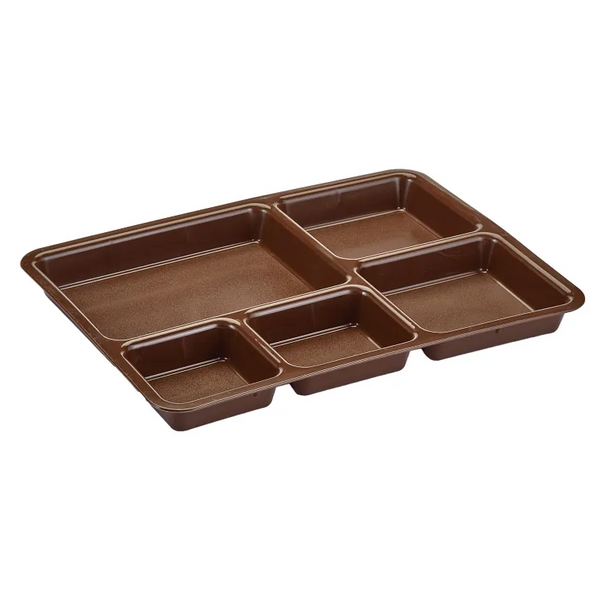 Cambro 1411CP167 I Co-Polymer Meal Delivery Trays I 5 Compartments I Brown I Case of 24