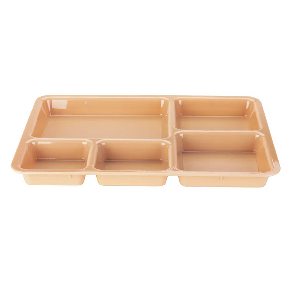 Cambro 1411CW133 I Camwear Meal Delivery Trays I 5 Compartments I Beige I Case of 24