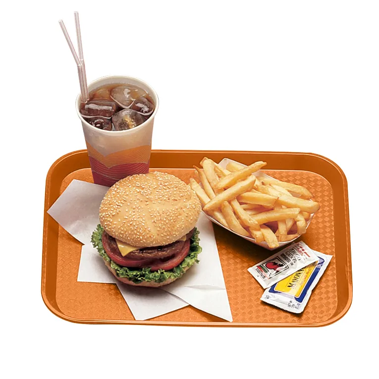 Cambro 1418FF166 I Fast Food Rectangular Tray I 36 x 46 cm I Orange I Case of 12