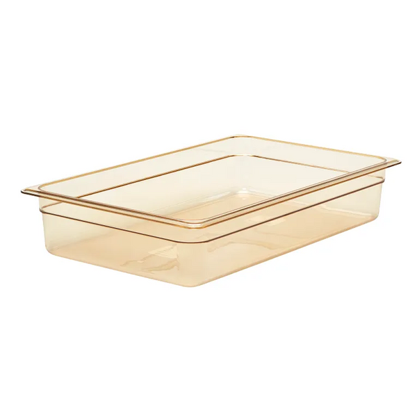 Cambro 14HP150 I GN 1/1 H-Pan High Heat Food Pans 100 mm Deep I 13L I Amber I Case of 6