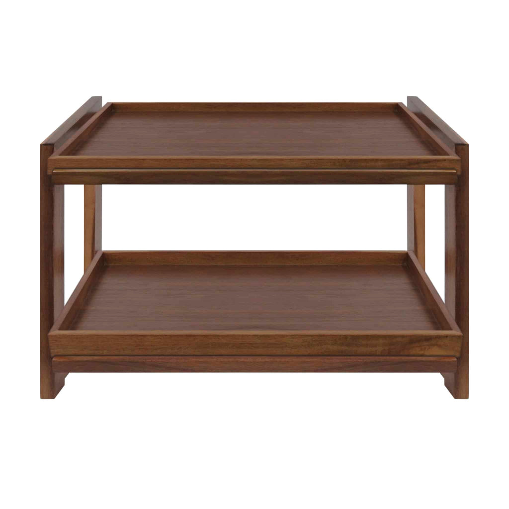 Smith & Hubble Elevate SH-ELPSWT11-W | GN 1/1 Two-tier | Pastry Stand | Complete Set w Trays | Rich Walnut Colour