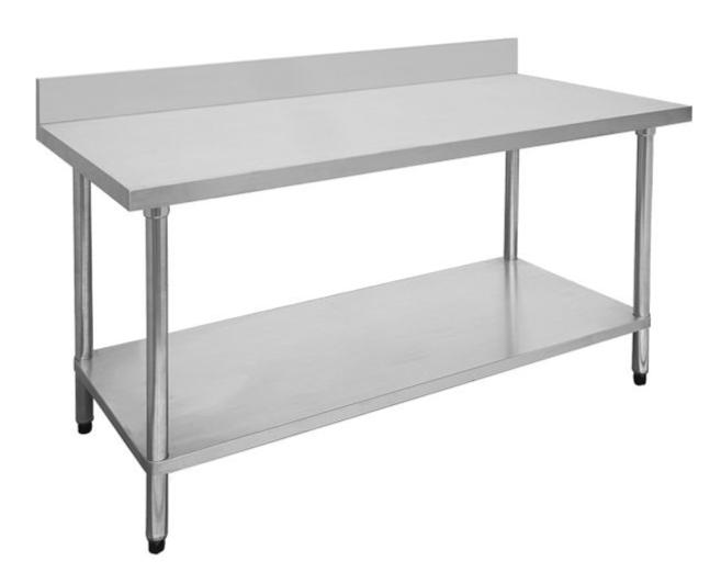 Stainless Steel Table, F.E.D, 1500-7-WBB, Economic 304 Grade, Kitchen Work Table, with Splashback