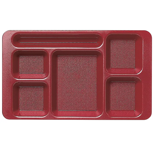 Cambro 1596CP416 I Co-Polymer 2 X 2 Compartment Trays I 22.9 x 38 cm I Cranberry I Case of 24