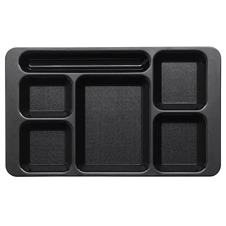 Cambro 1596CW110 I Camwear 2 X 2 Compartment Trays I 22.9 x 38 cm I Black I Case of 24