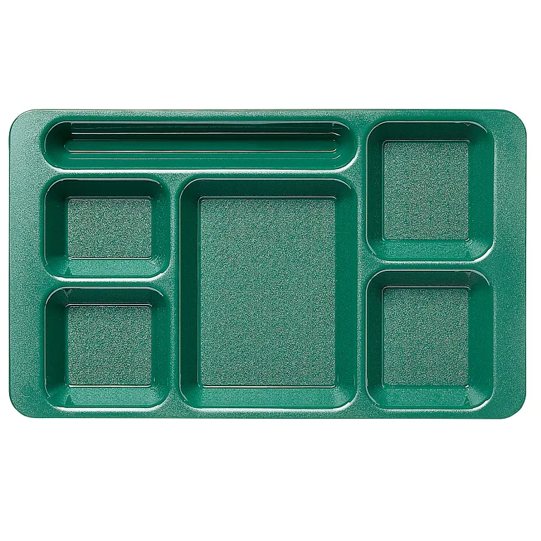 Cambro 1596CW119 I Camwear 2 X 2 Compartment Trays I 22.9 x 38 cm I Sherwood Green I Case of 24