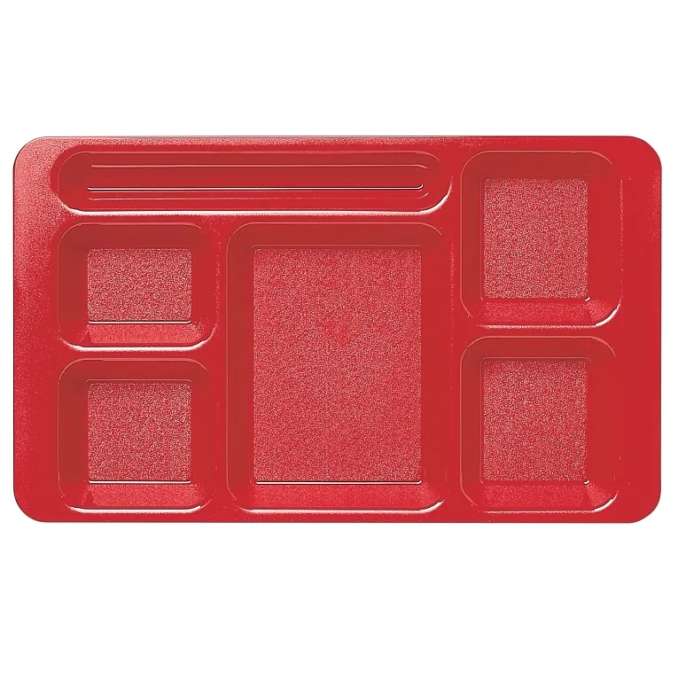 Cambro 1596CW404 I Camwear 2 X 2 Compartment Trays I 22.9 x 38 cm I Red I Case of 24