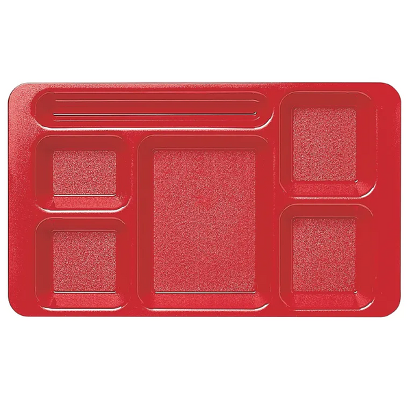 Cambro 1596CW404 I Camwear 2 X 2 Compartment Trays I 22.9 x 38 cm I Red I Case of 24