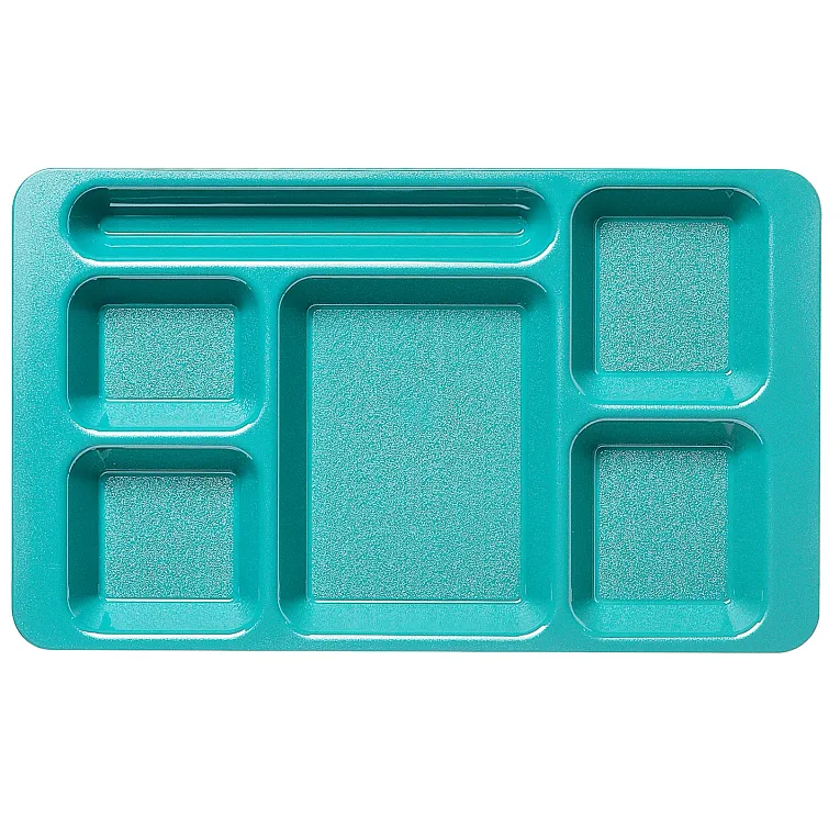 Cambro 1596CW414 I Camwear 2 X 2 Compartment Trays I 22.9 x 38 cm I Teal I Case of 24