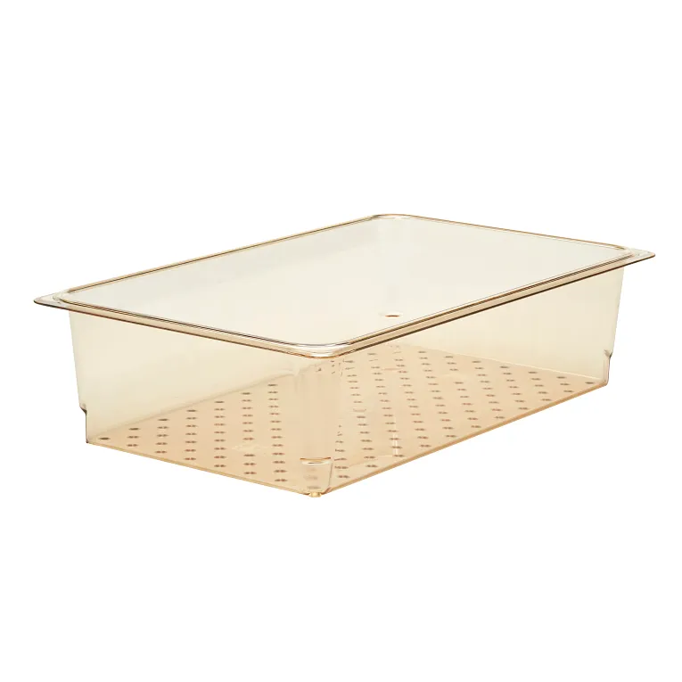 Cambro 15CLRHP150 I GN 1/1 H-Pan High Heat Colander Food Pans 127 mm Deep I Amber I Case of 6