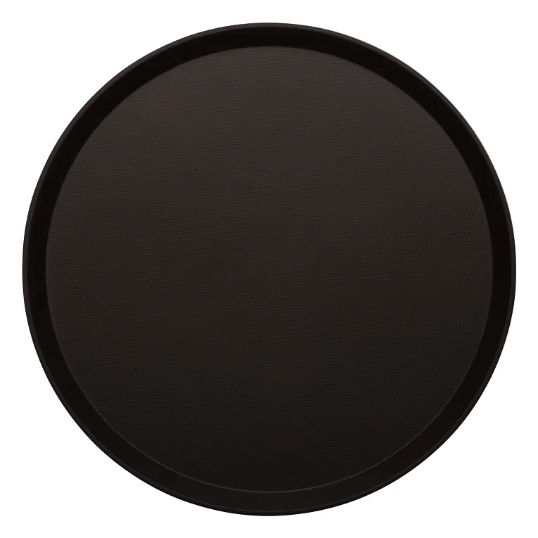 Cambro 1600TL110 I Treadlite Round Trays I 16" (40.5 cm) I Black I Case of 12