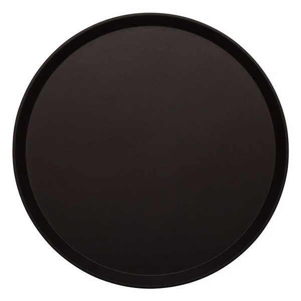 Cambro 1600TL110 I Treadlite Round Trays I 16" (40.5 cm) I Black I Case of 12