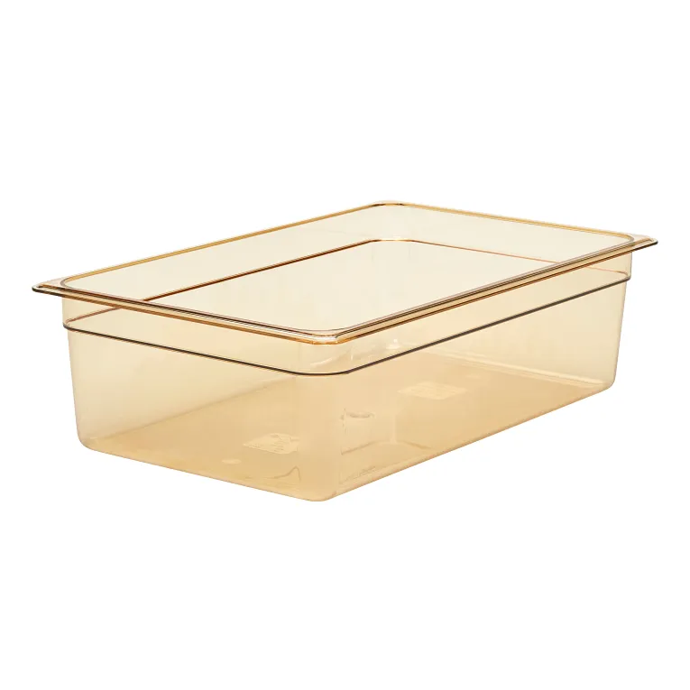 Cambro 16HP150 I GN 1/1 H-Pan High Heat Food Pans 150 mm Deep I 19.5L I Amber I Case of 6