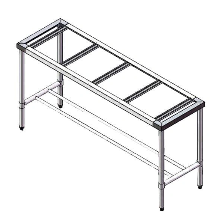 F.E.D 1800-5-WB-S I Stainless Steel Stone Bench I Double Centre Brace I 500mm Deep
