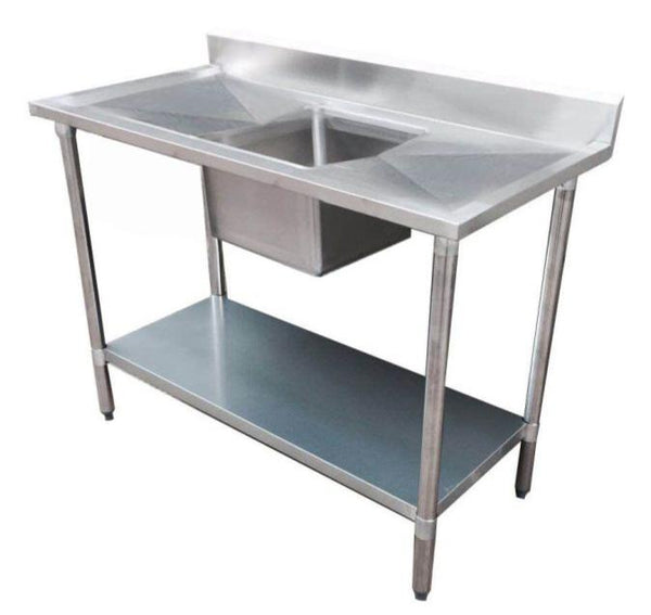 Stainless Steel Sink Bench, F.E.D, 1800-6-SSBC, Grade SS, Centre Sink, Single Sink