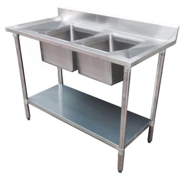 Stainless Steel Sink Bench, F.E.D, 1800-7-DSBC, Grade SS, Centre Sink, Double Sink Bench