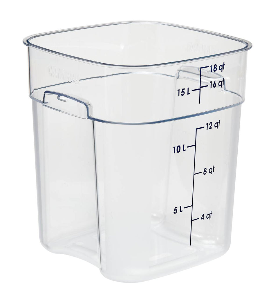 Cambro 18SFSPROCW I Camsquare FreshPro Storage Container 17.2L Clear I Case of 6