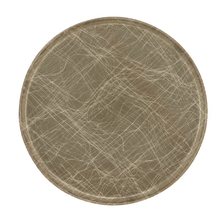 Cambro 1950214 I Camtray Round Tray I 19 1/2" (495 mm) Low Profile I Abstract Tan I Case of 12