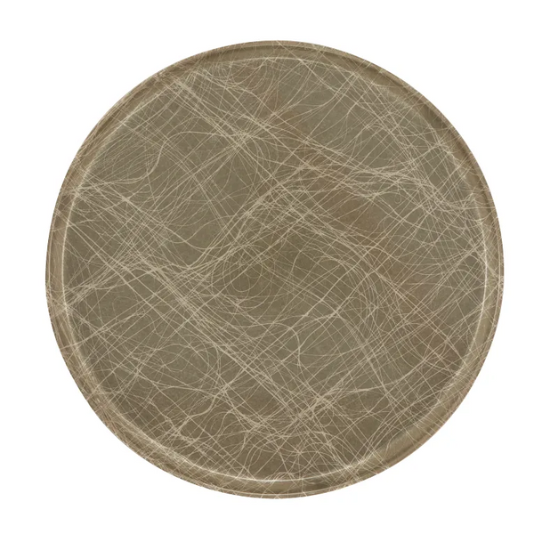 Cambro 1950214 I Camtray Round Tray I 19 1/2" (495 mm) Low Profile I Abstract Tan I Case of 12